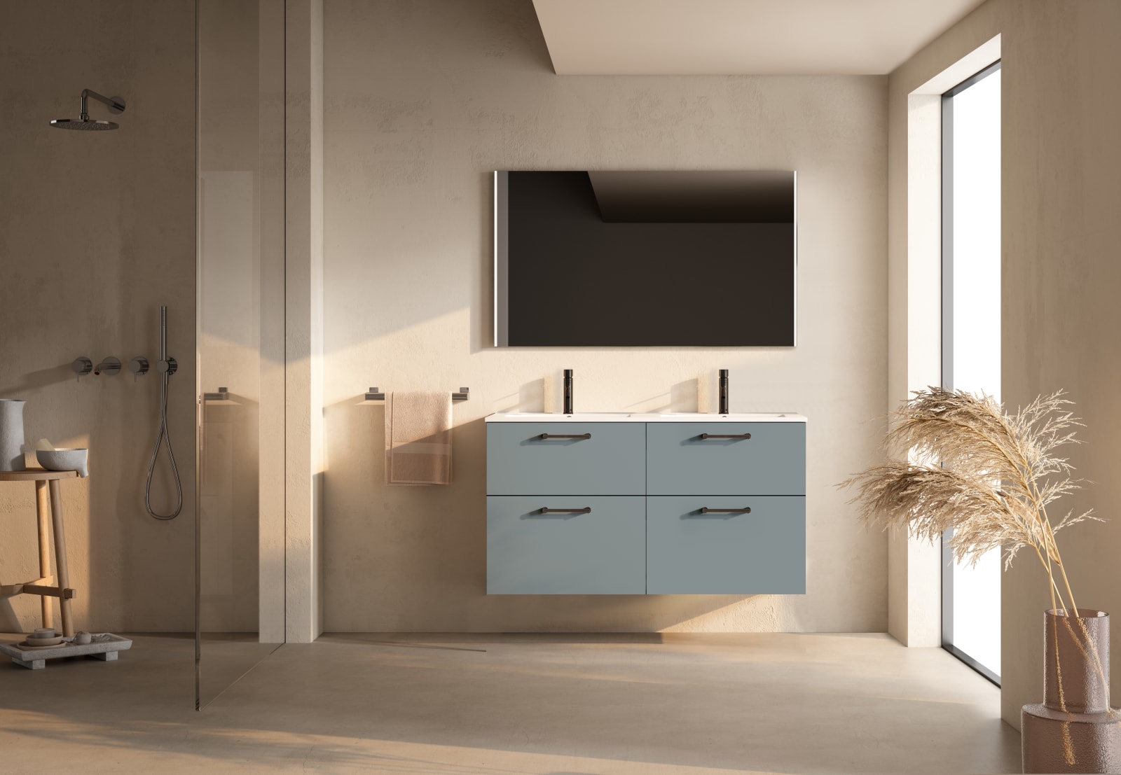 Conjunto mueble de baño suspendido con lavabo Flat Verso Viso principal 0