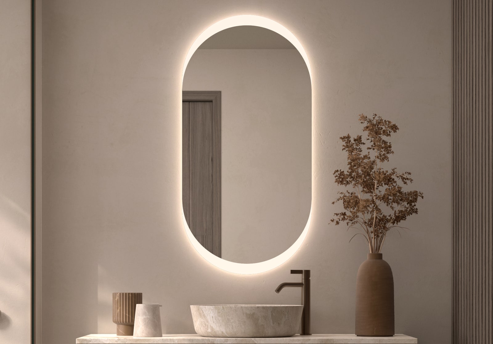 Espejo de baño con luz LED Pol Bruntec principal 0