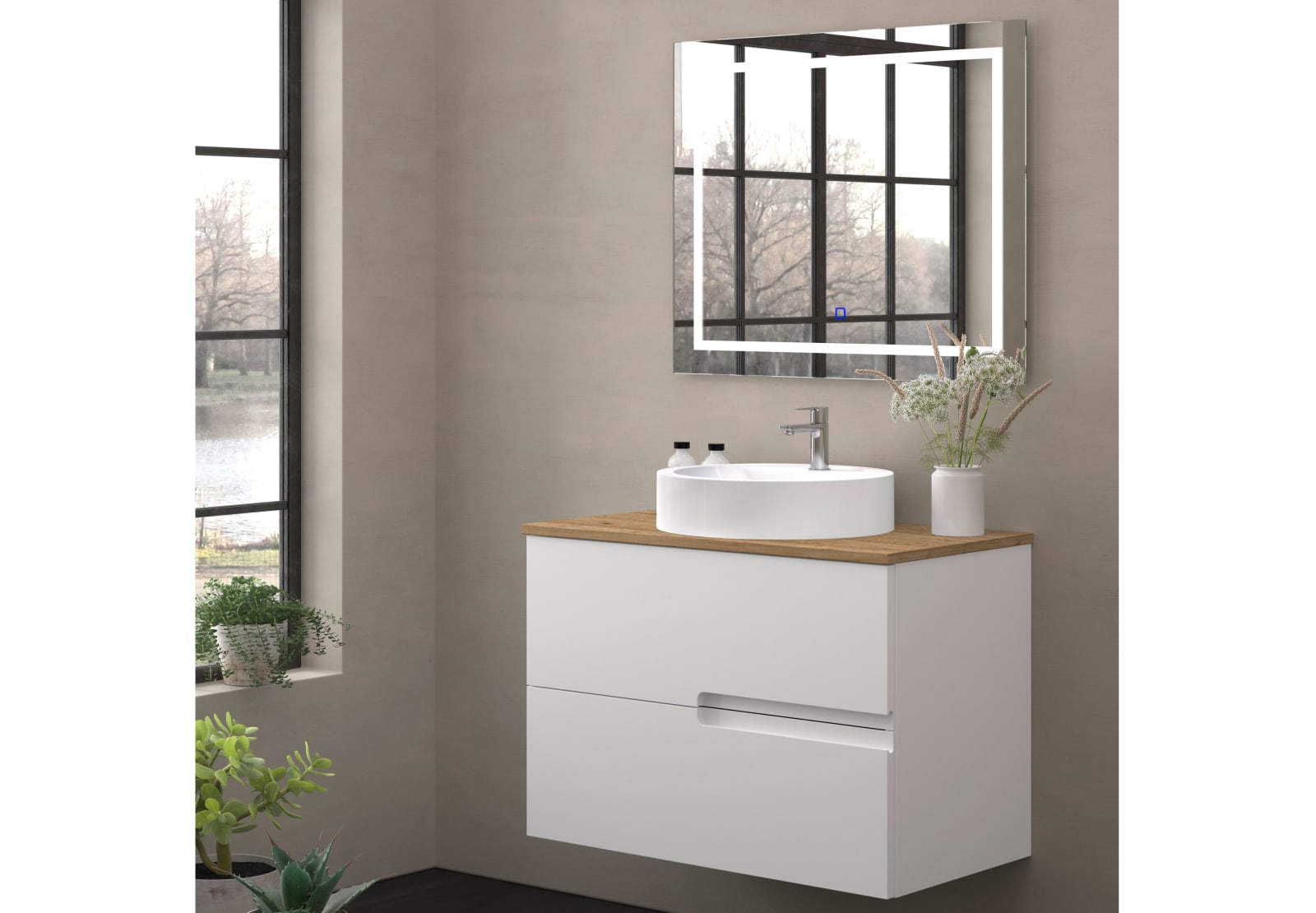 Mueble de baño con encimera de madera Lia Bruntec colores principal 0