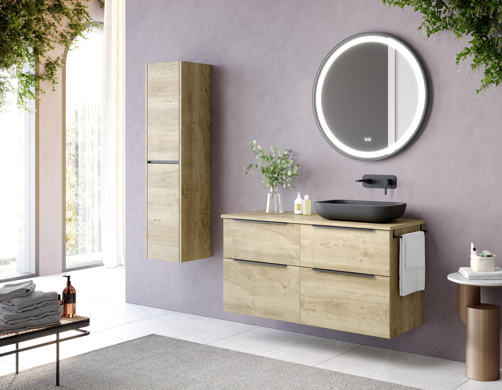 Mueble de baño con encimera de madera Galsaky Coycama principal 0