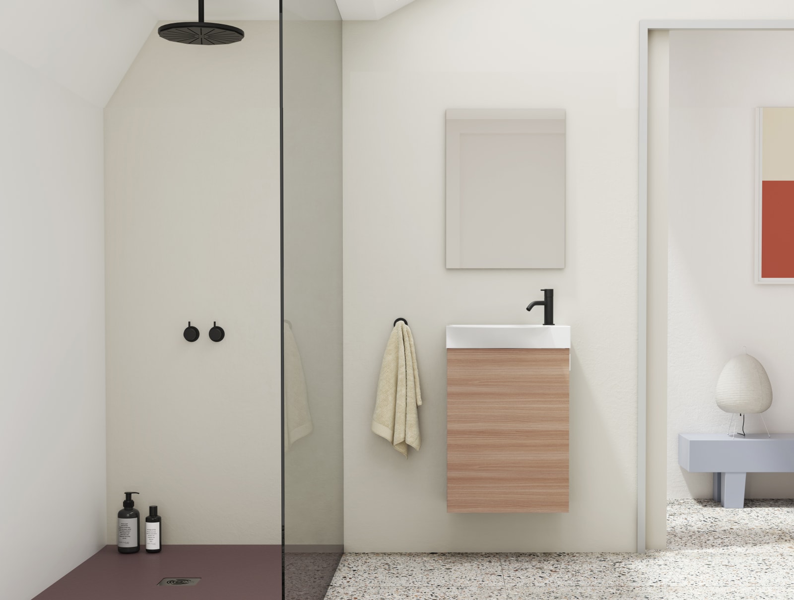 Conjunto completo mueble de baño fondo reducido 34 cm Mika Amizuva principal 0
