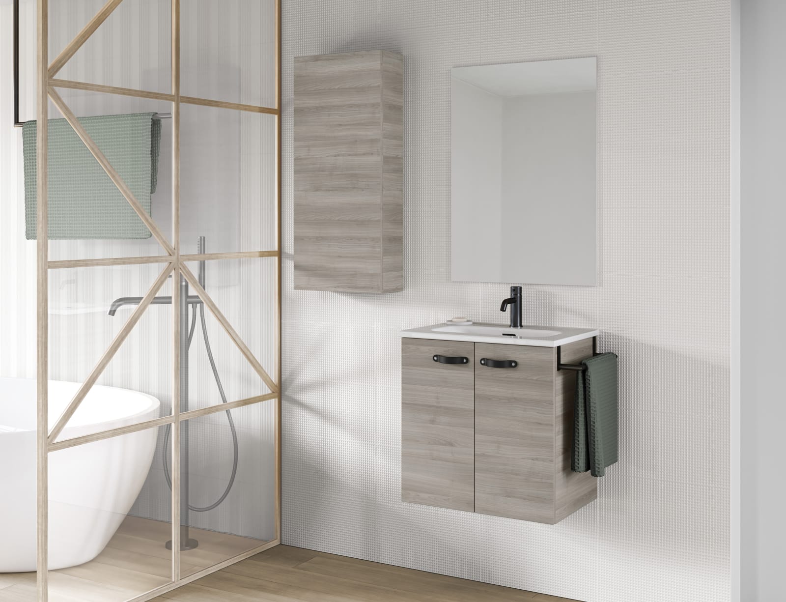 Conjunto completo mueble de baño fondo reducido 35 cm Aneko Amizuva principal 0