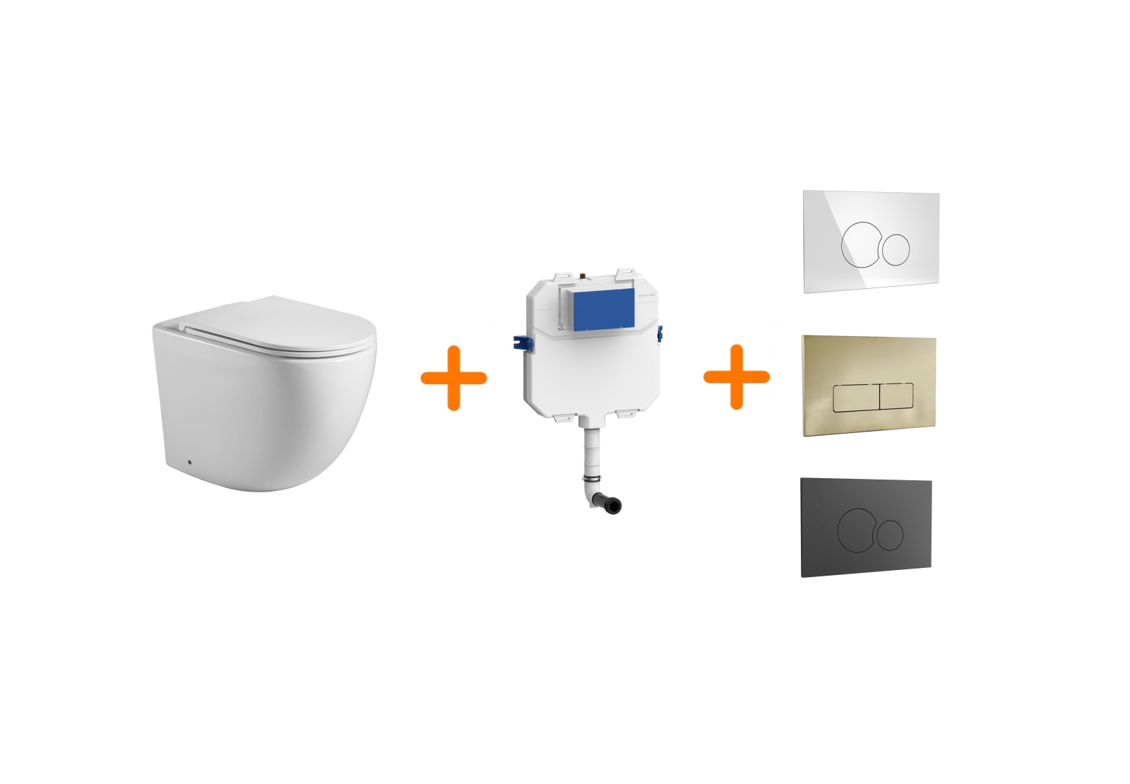Pack inodoro + cisterna empotrada + pulsador Roundy Bruntec principal 0