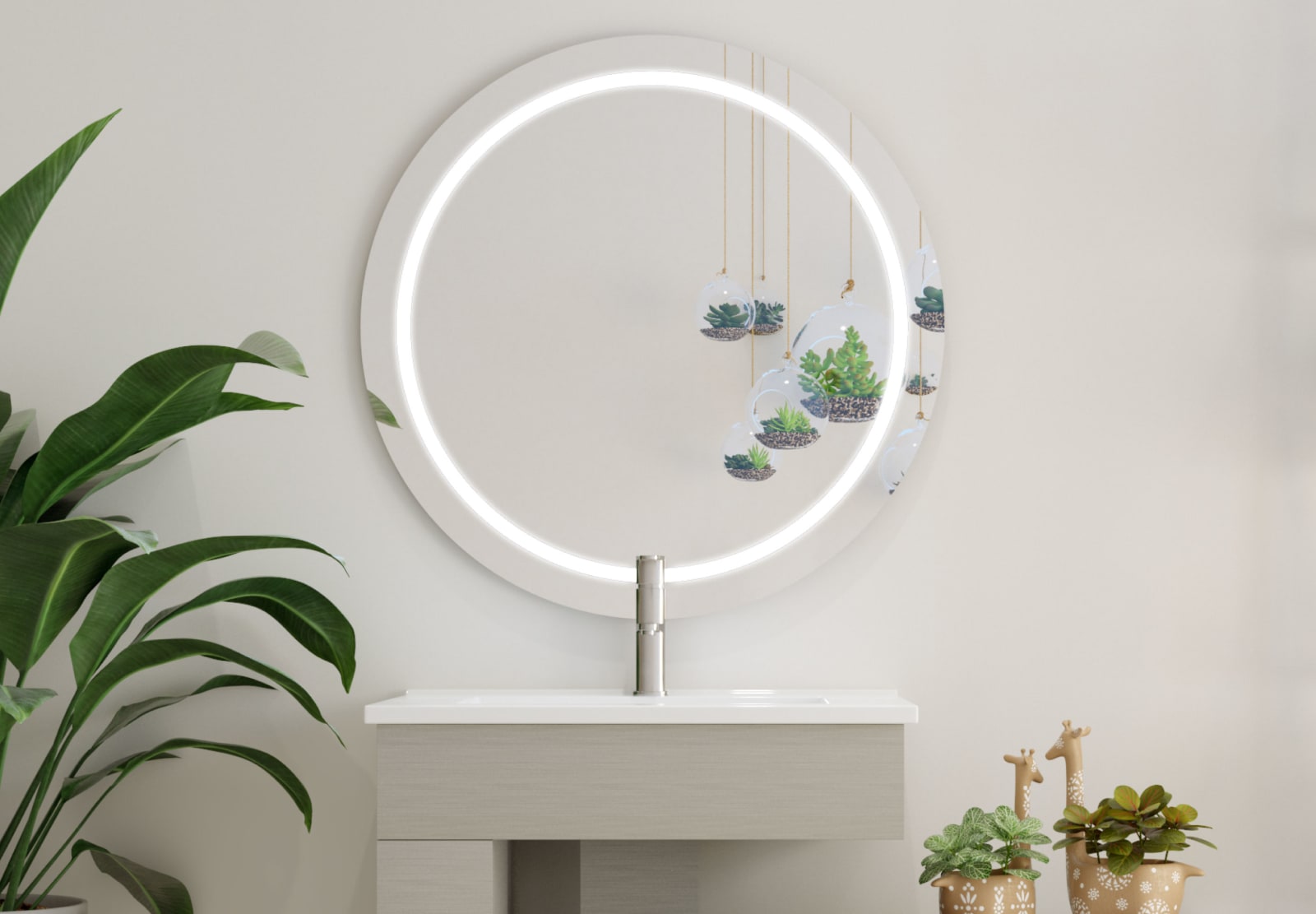 Espejo de baño con luz LED Ring Bruntec principal 0