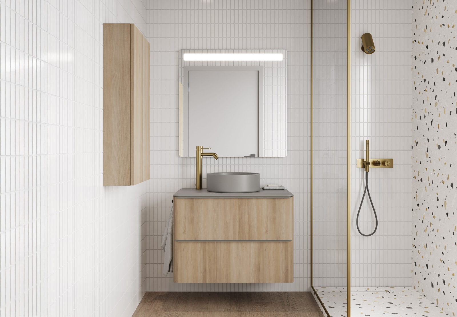 Mueble de baño con encimera arena de resina Dai Top Royo principal 0