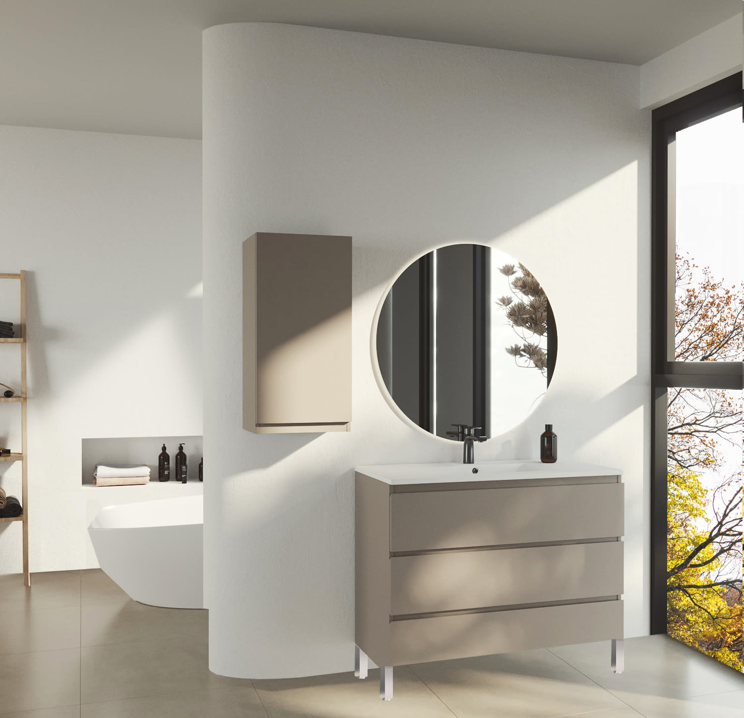 Mueble de baño lacado fondo reducido 37.8 cm Vilma Bruntec principal 0