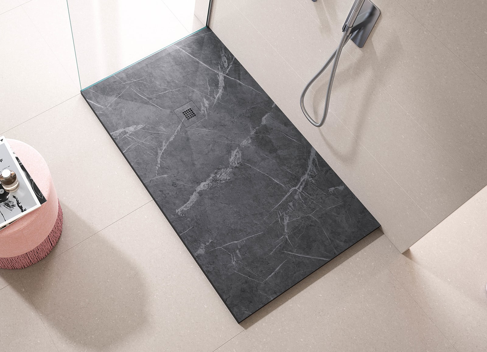 Platos de ducha de resina decorados Stone 3D Mármol Bruntec principal 0