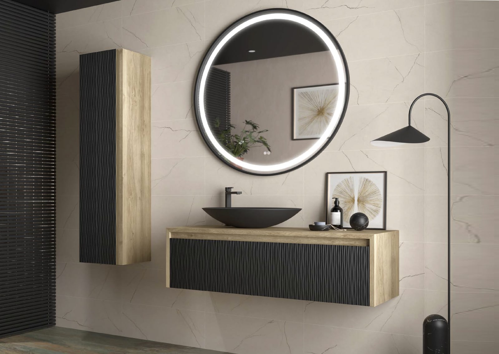 Mueble de baño Lambda con encimera de madera Coycama principal 0
