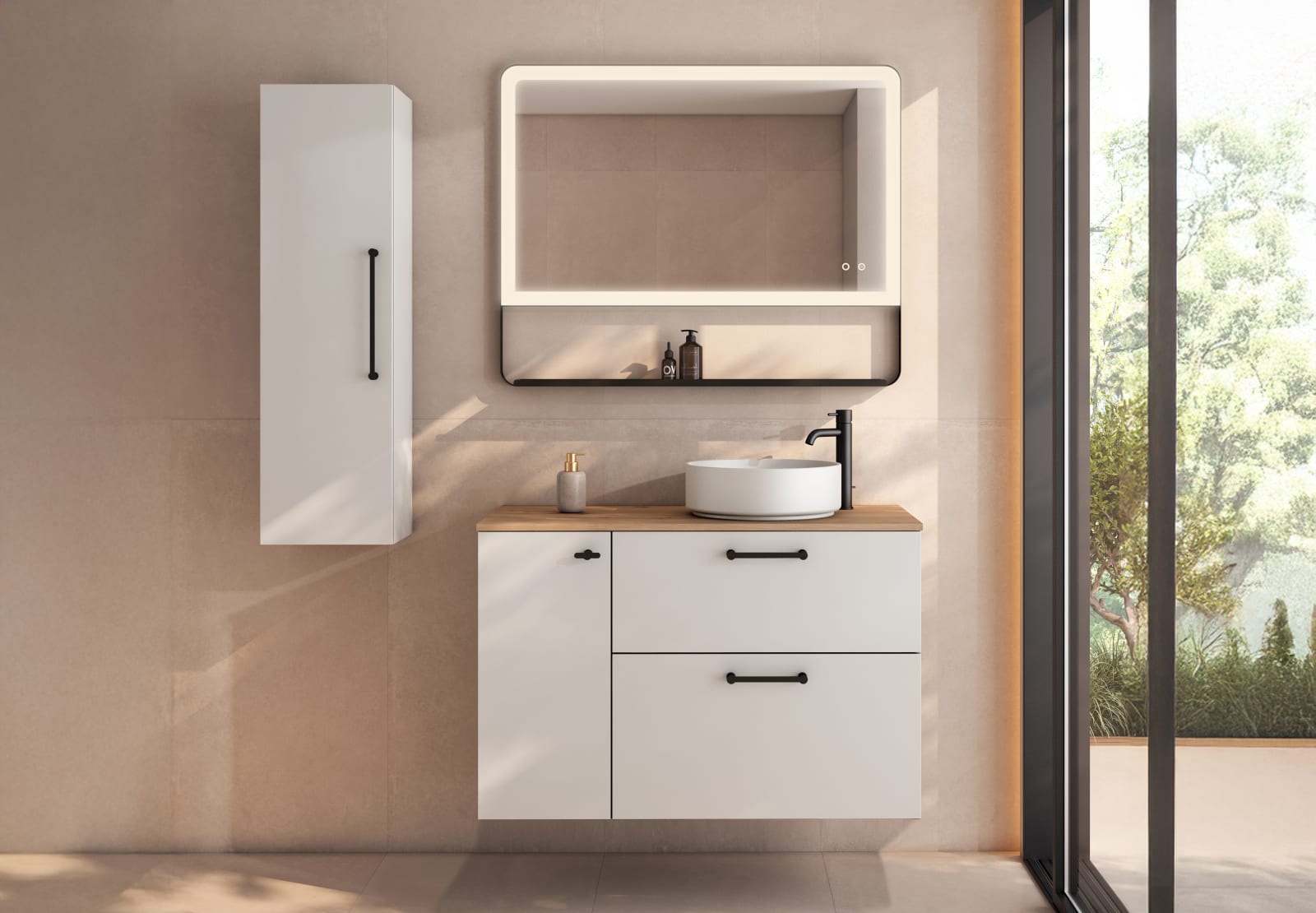 Mueble de baño con encimera de madera Verso Viso principal 0