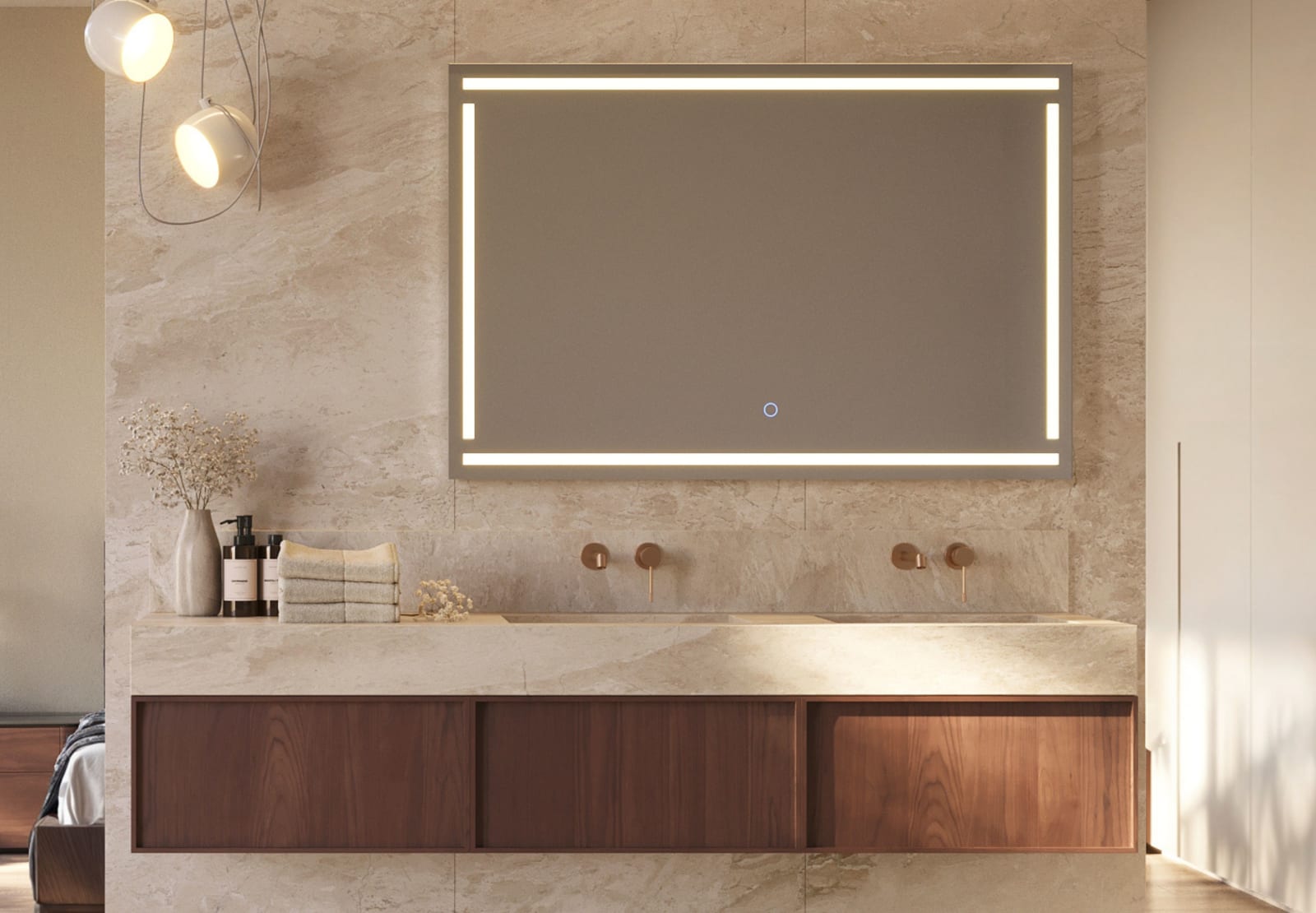 Espejo de baño con luz LED Luna gris Viena Ledimex principal 0