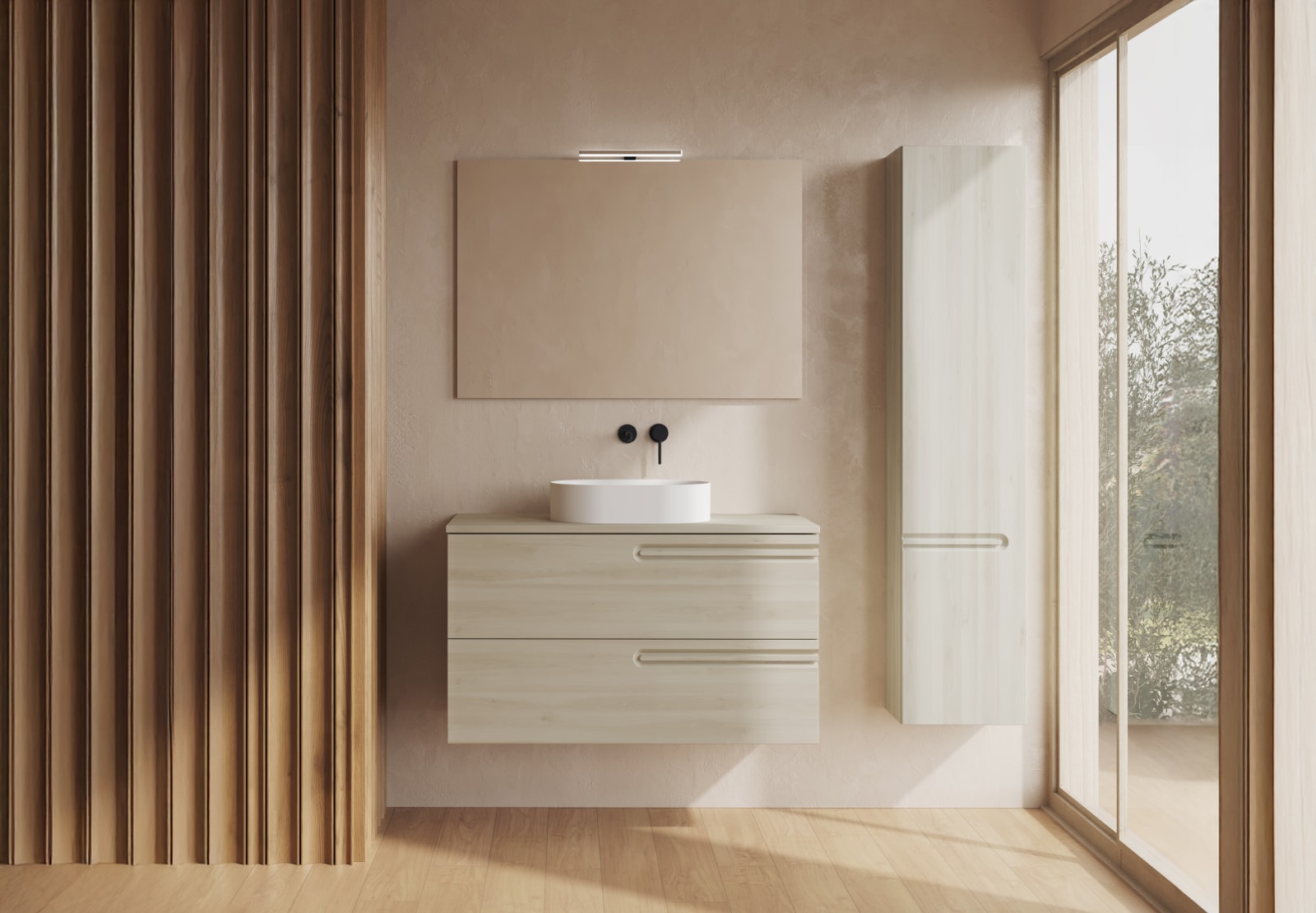 Mueble de baño con encimera de madera Econic Royo principal 0