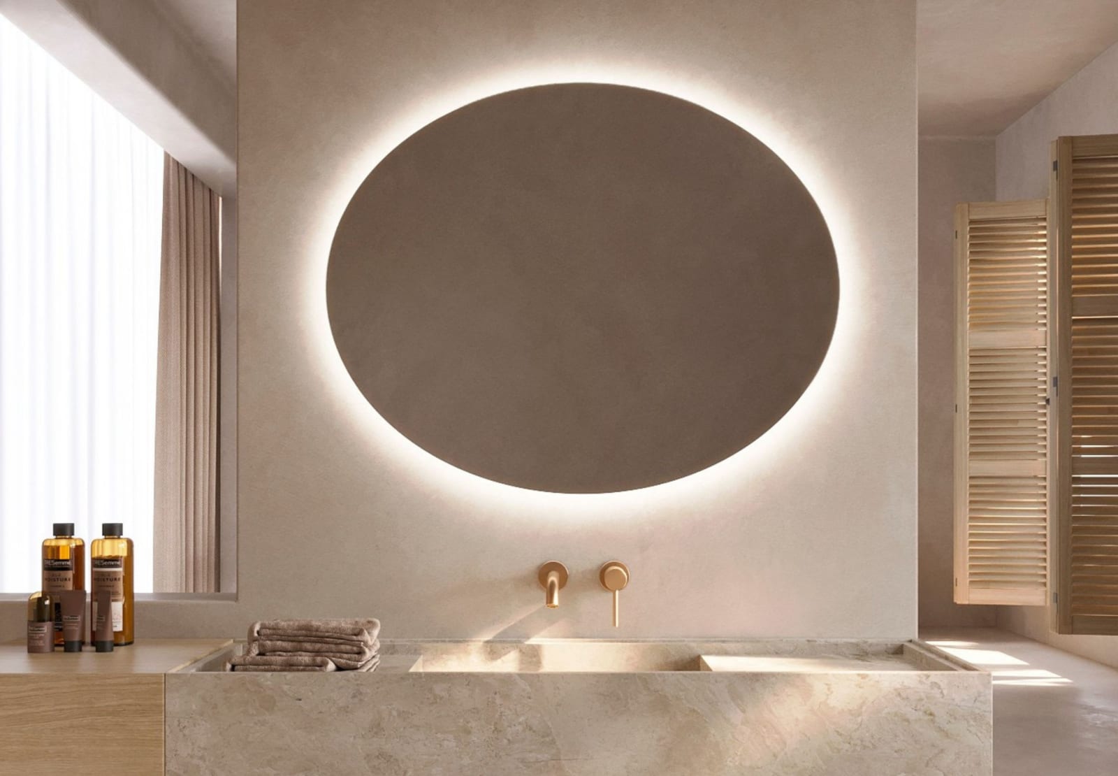 Espejo de baño con luz LED Oval Ledimex principal 0
