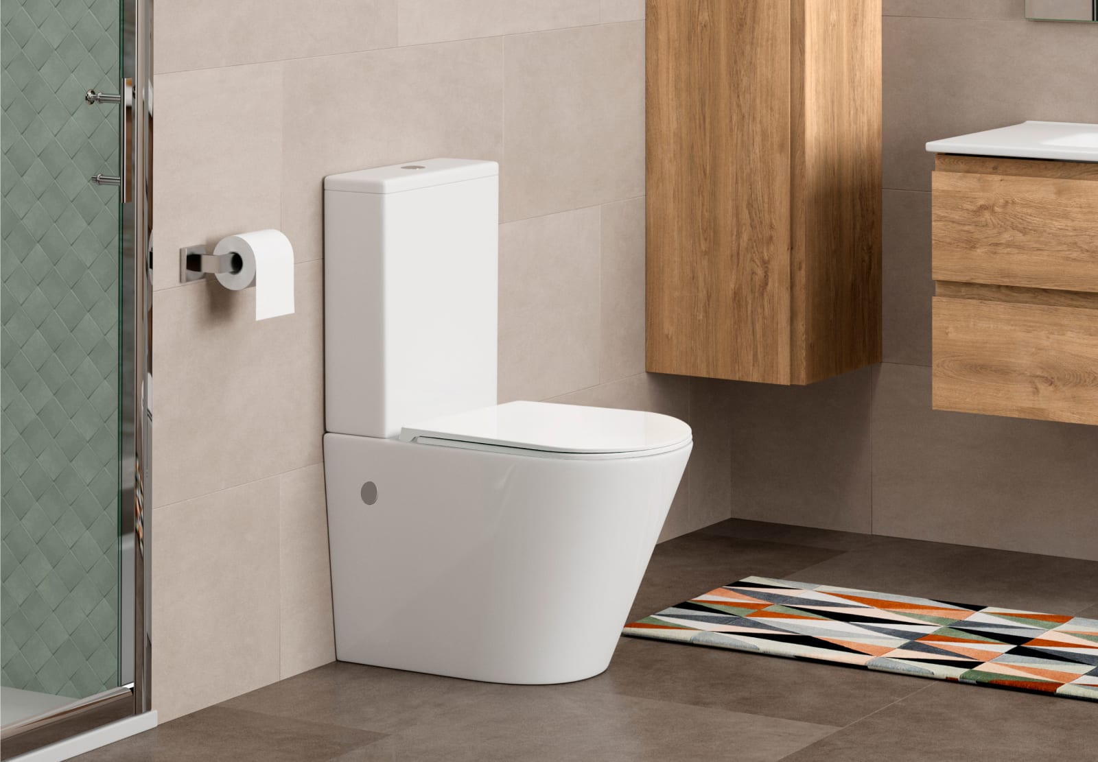 Inodoro compacto Rimless Lisboa de Bruntec principal 0