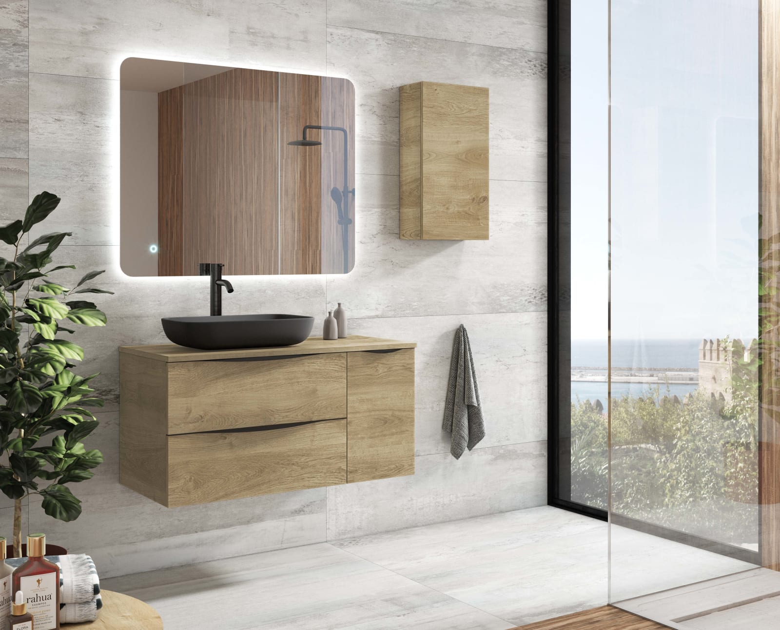 Mueble de baño con encimera de madera Landes Coycama principal 0