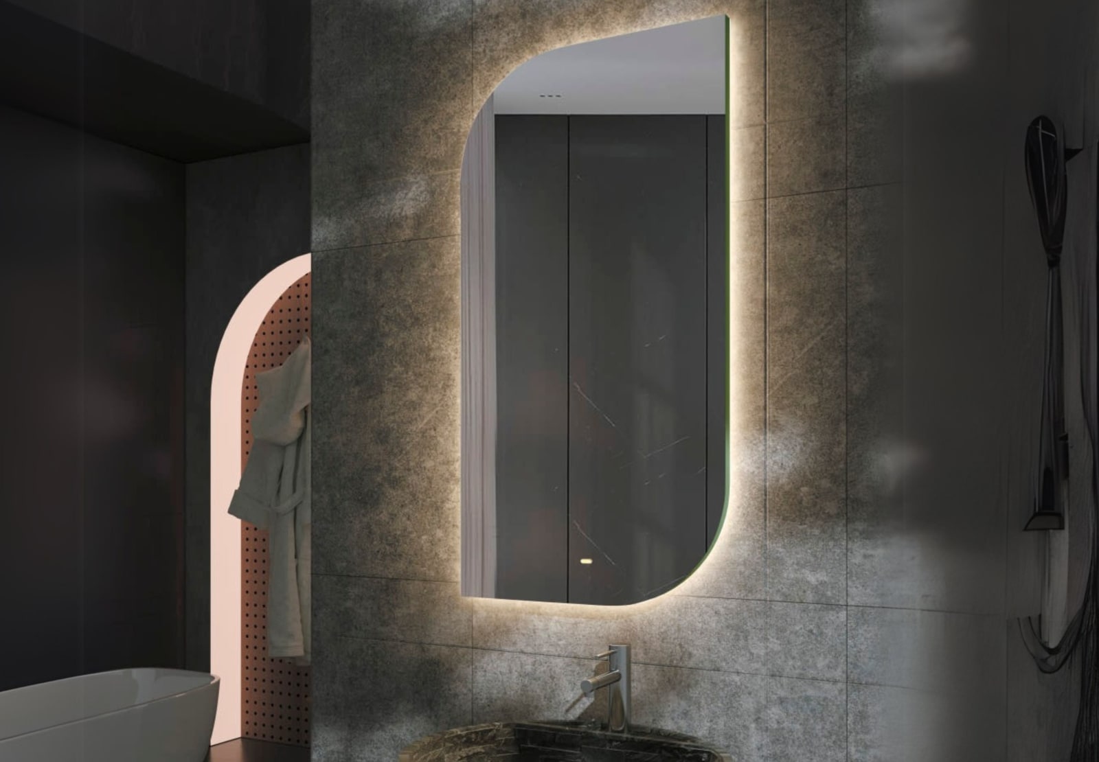 Espejo de baño con luz LED Cardiff Ledimex principal 0