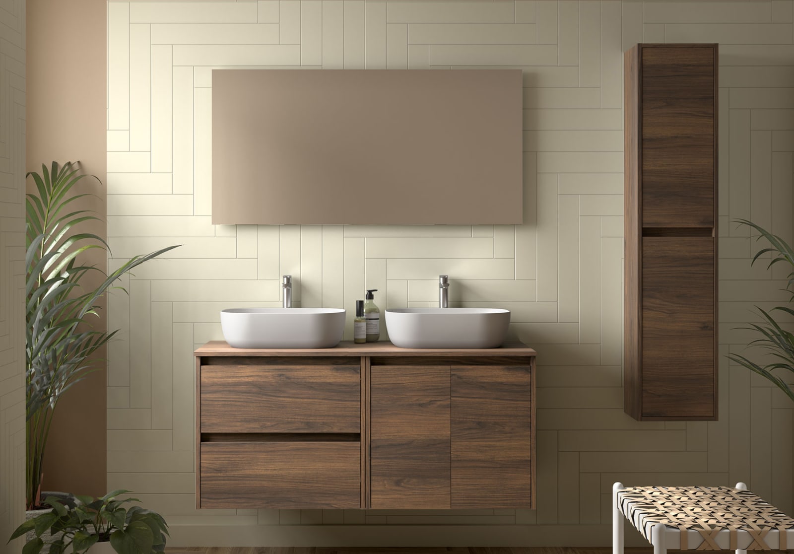 Mueble de baño con encimera de madera Noja Salgar principal 0