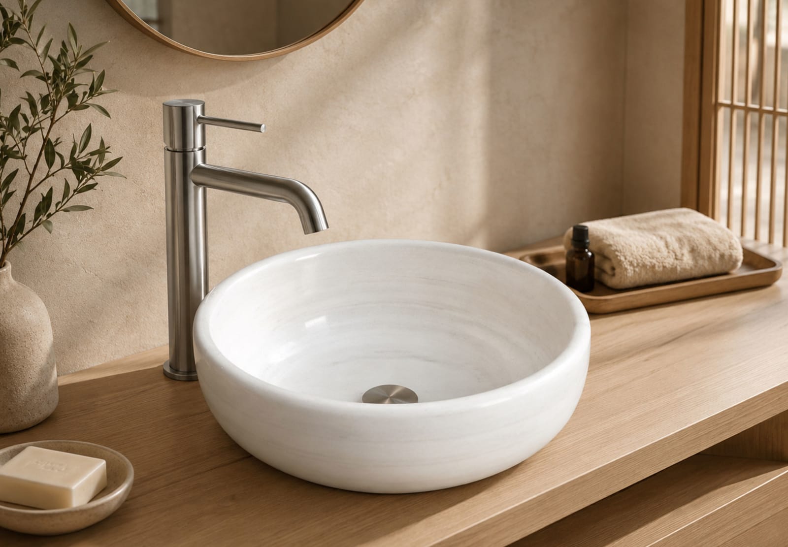 Lavabo de mármol natural Paris Bruntec principal 0