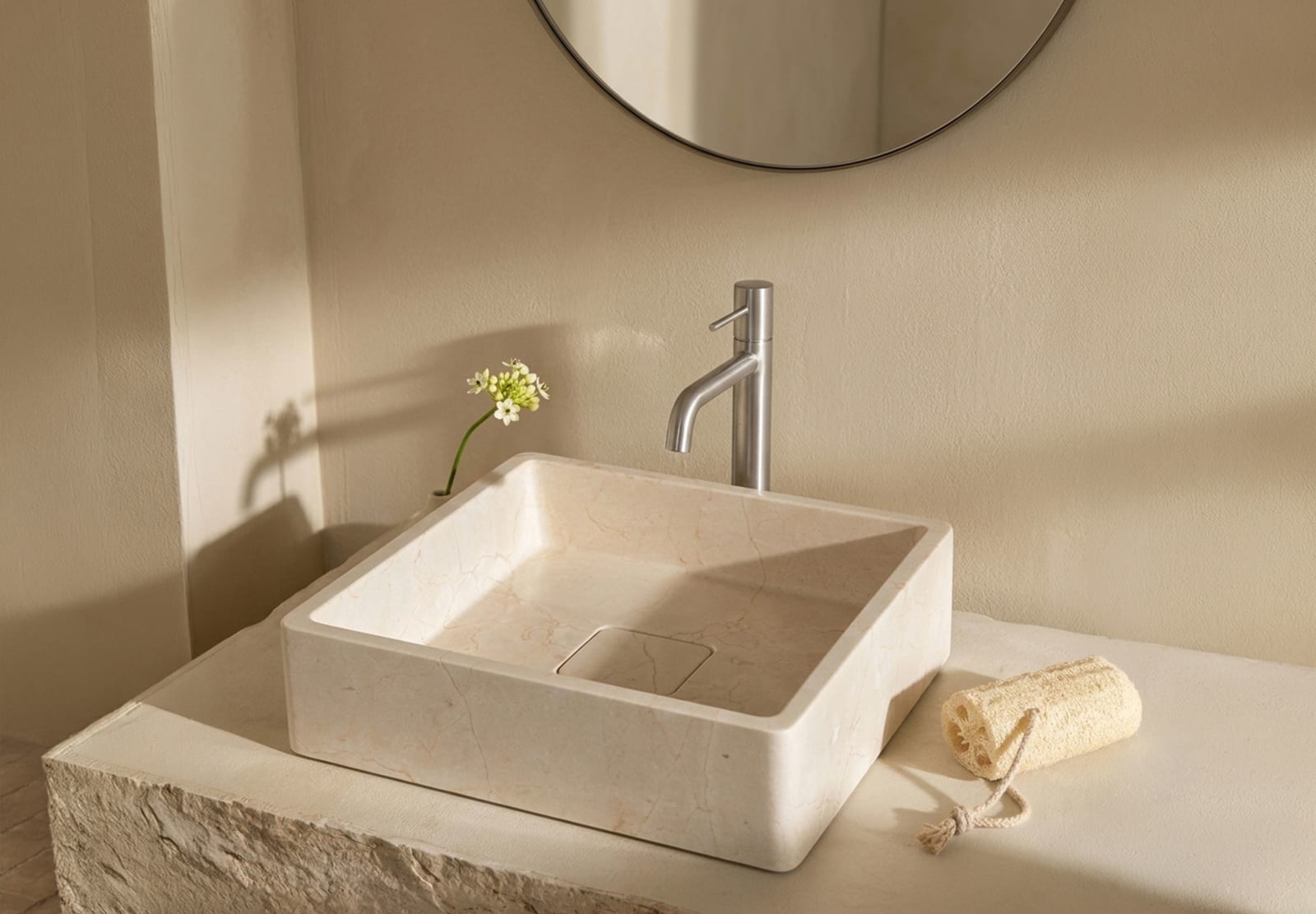 Lavabo de mármol natural Nilo Bruntec principal 0