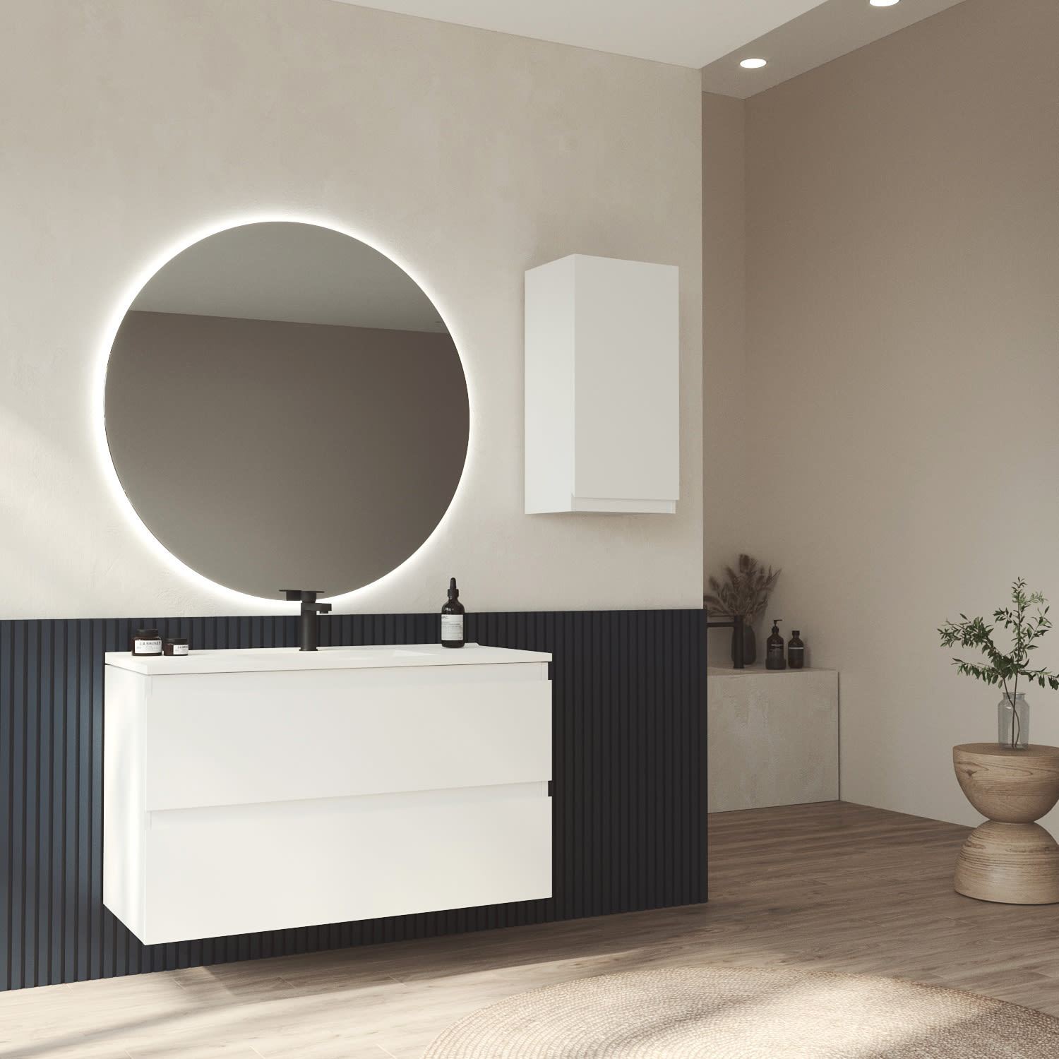 Mueble de baño MDF lacado fondo reducido 37.8 cm Vilma Bruntec principal 0
