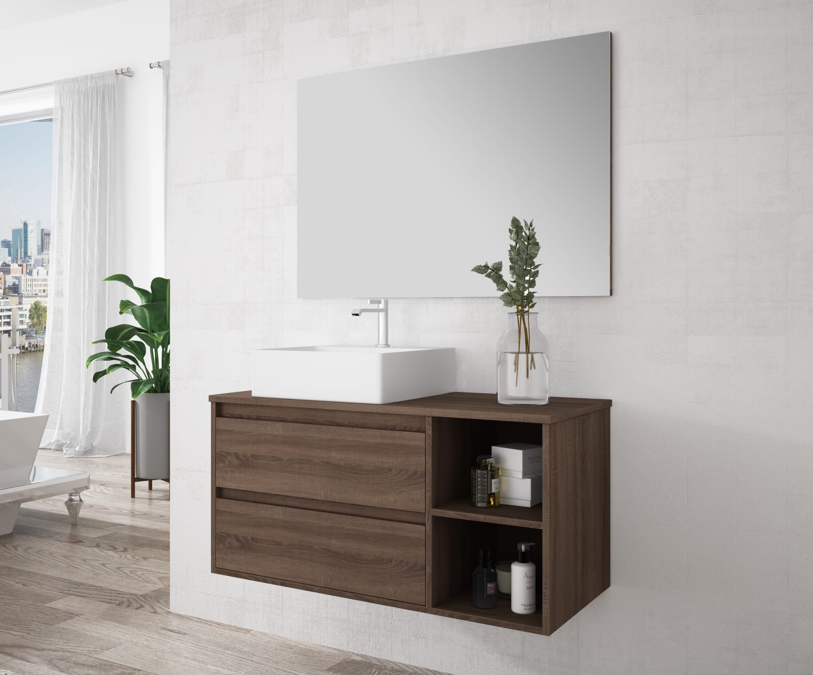 Mueble de baño con encimera de madera Atlanta Bruntec principal 0