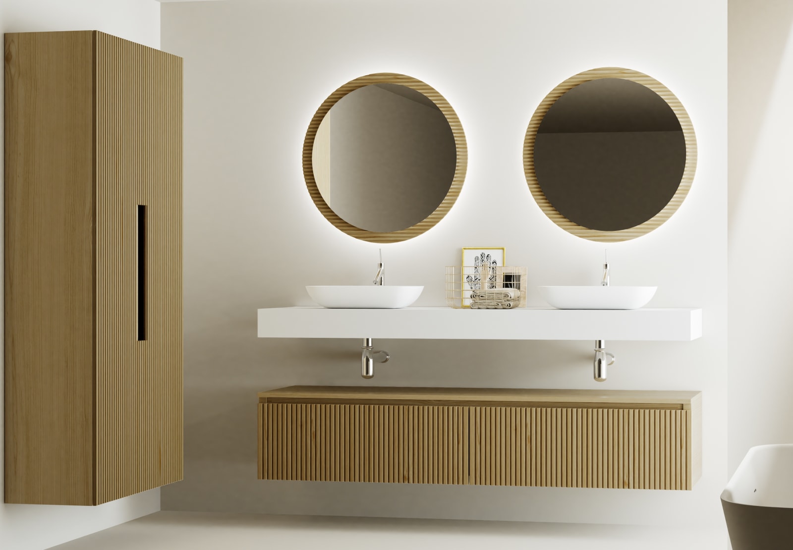 Mueble de baño con encimera solid surface y cajonera Alpes 4 Bruntec principal 0
