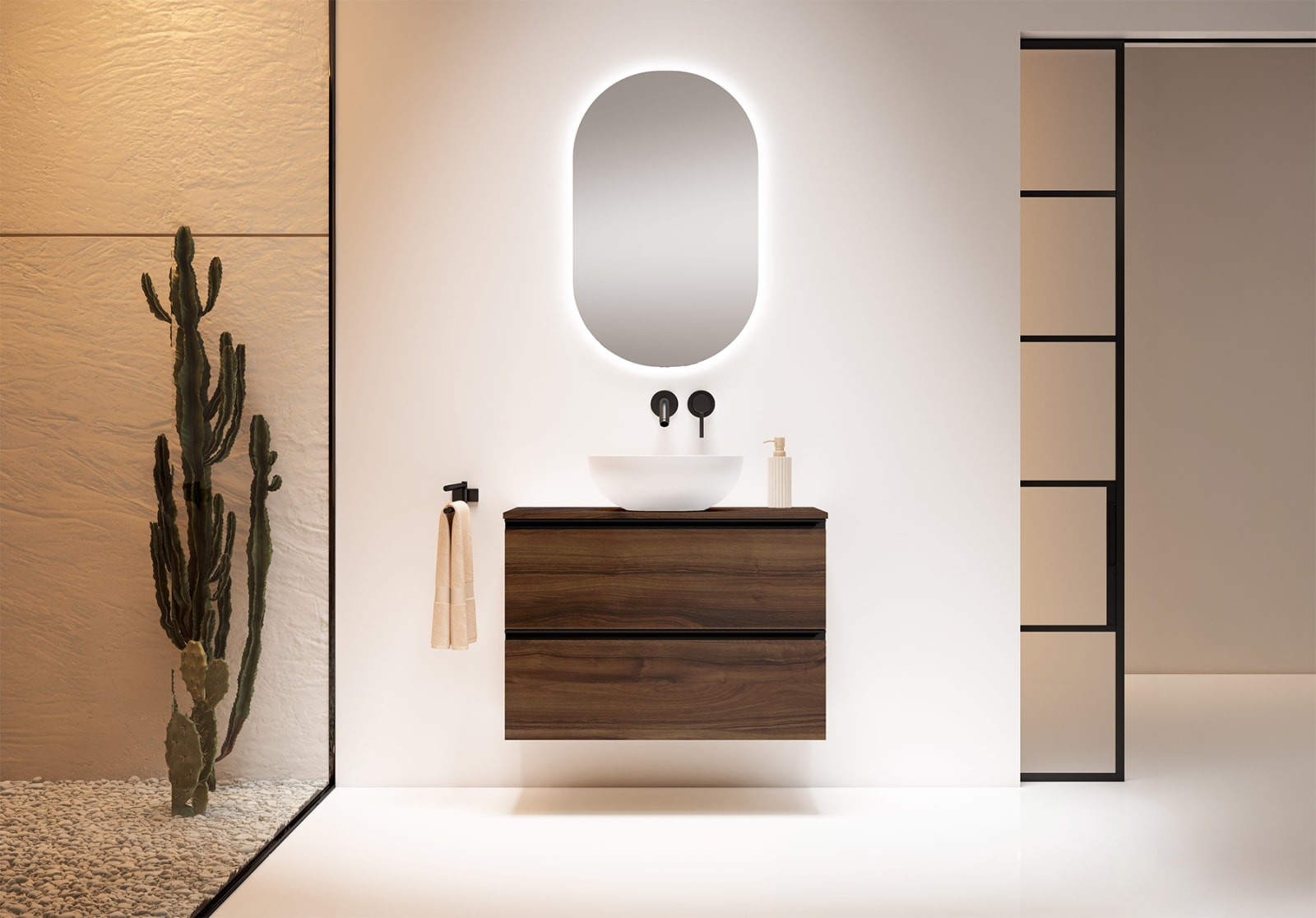 Mueble de baño con encimera de MDF Hidrófuga de madera Granada Visobath principal 0