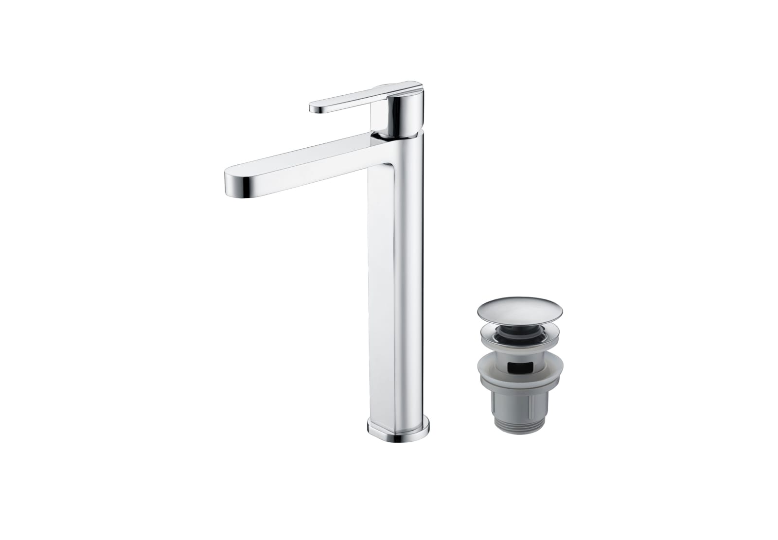 Pack Grifo de lavabo caño alto Roma Imex + Válvula click-clack principal 0
