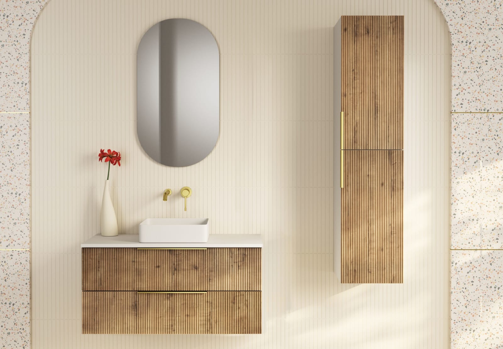 Mueble de baño con encimera de solid surface Soho Bruntec principal 0