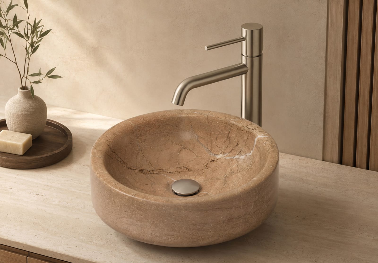 Lavabo de mármol natural Navona Bruntec principal 0