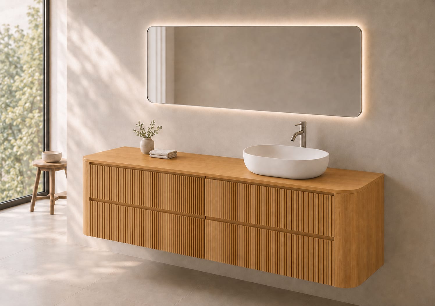 Mueble de baño con encimera de madera Duna Bruntec principal 0