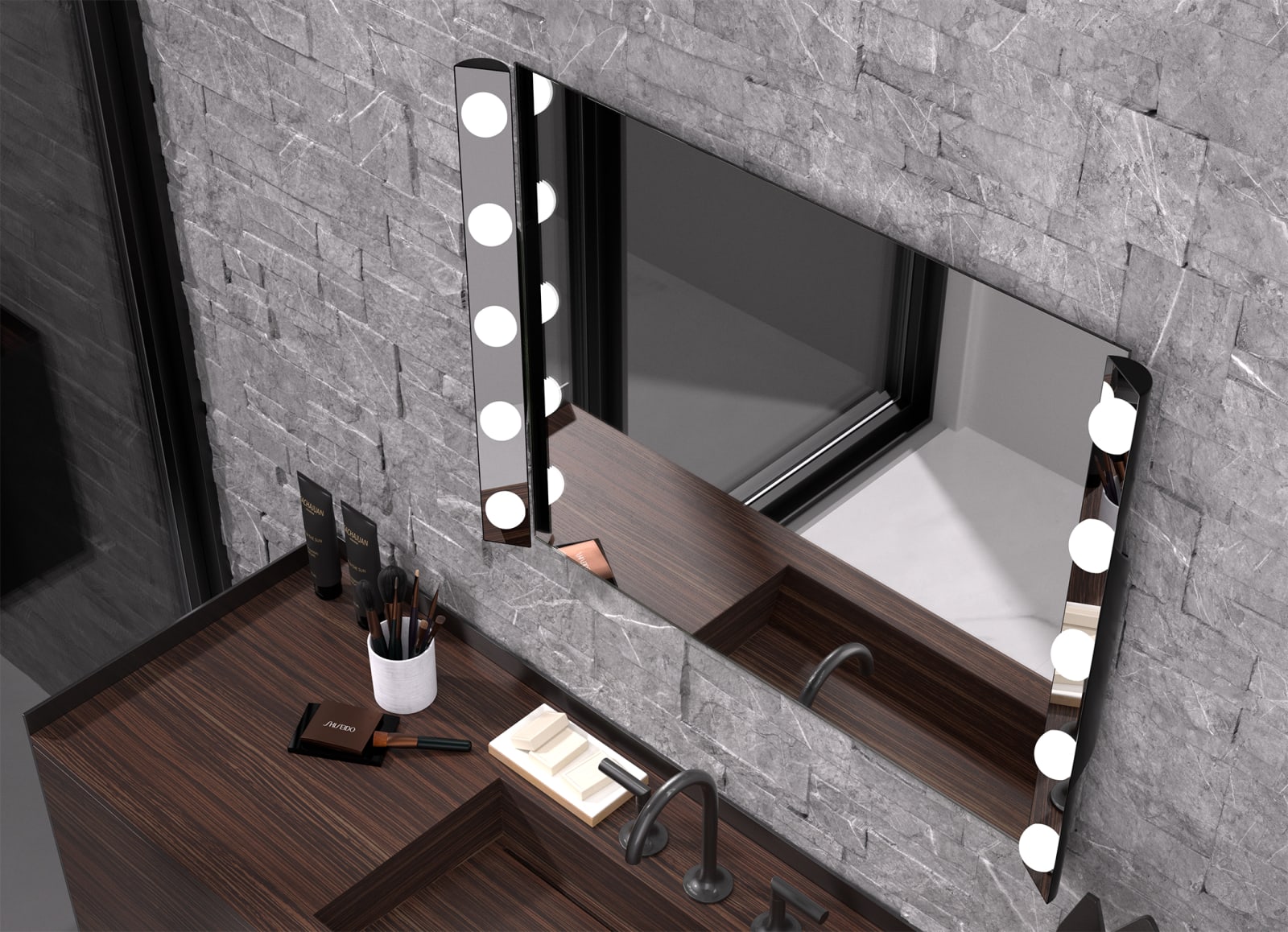 Espejo de baño con luz iluminaria Hollywood Eurobath principal 0
