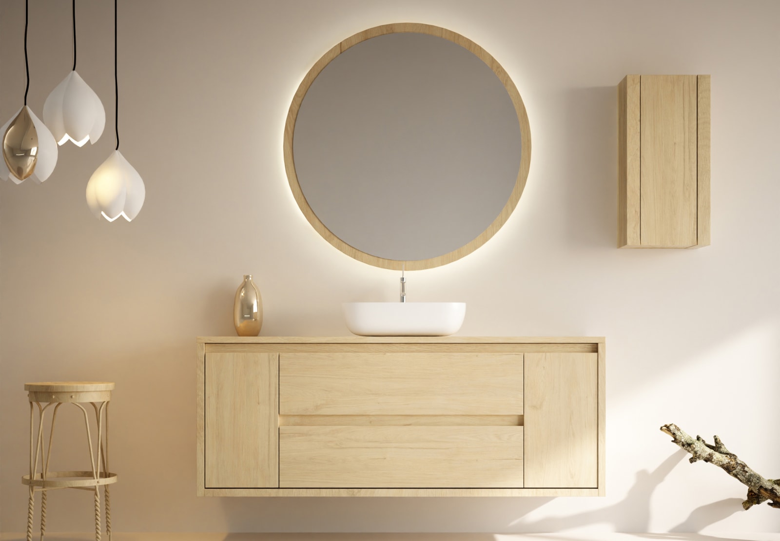 Mueble de baño con encimera de madera maciza Alpes 13 Bruntec principal 0