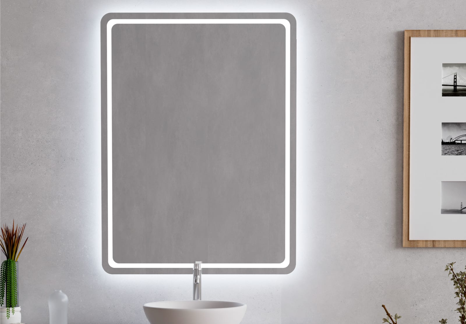 Espejo de baño con luz LED Leroy Bruntec principal 0