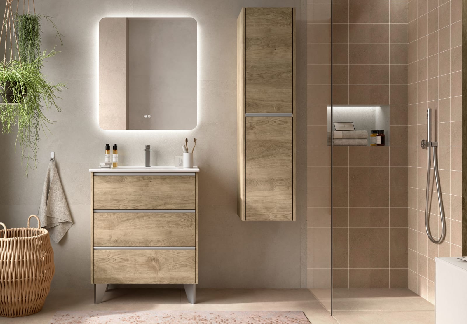 Conjunto mueble de baño fondo reducido 39cm Siena Coycama principal 0