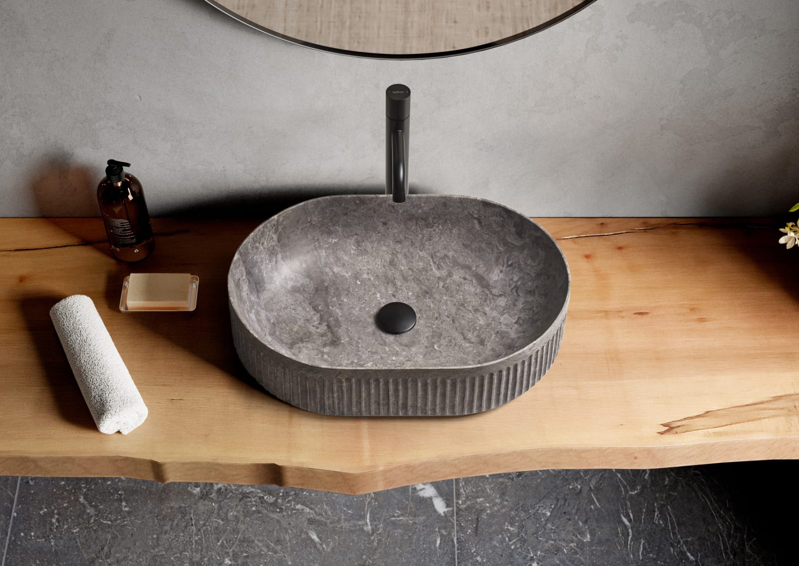Lavabo sobre encimera Striae Bathco oval principal 0