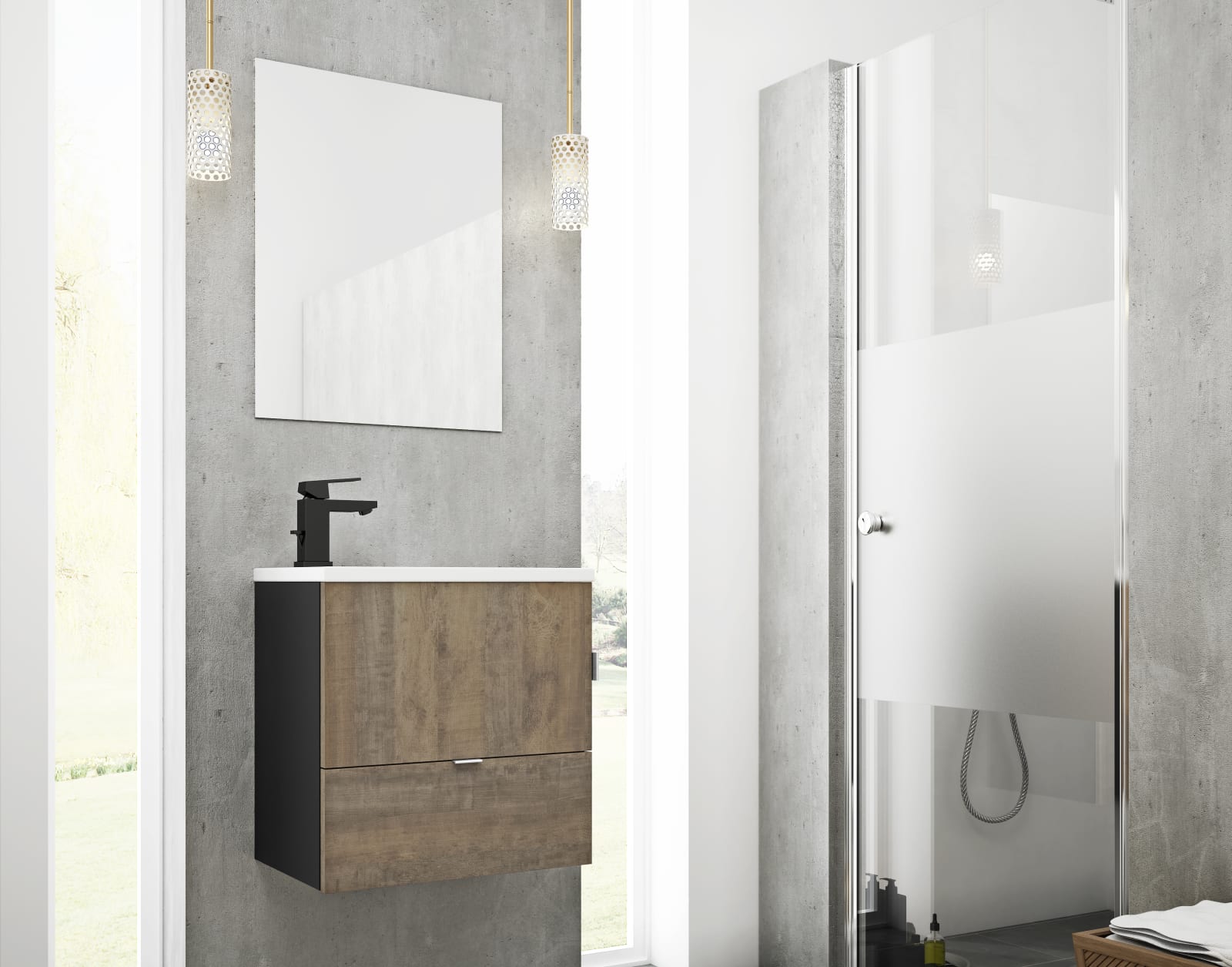 Conjunto mueble de baño fondo reducido 35 cm Petit Campoaras principal 0