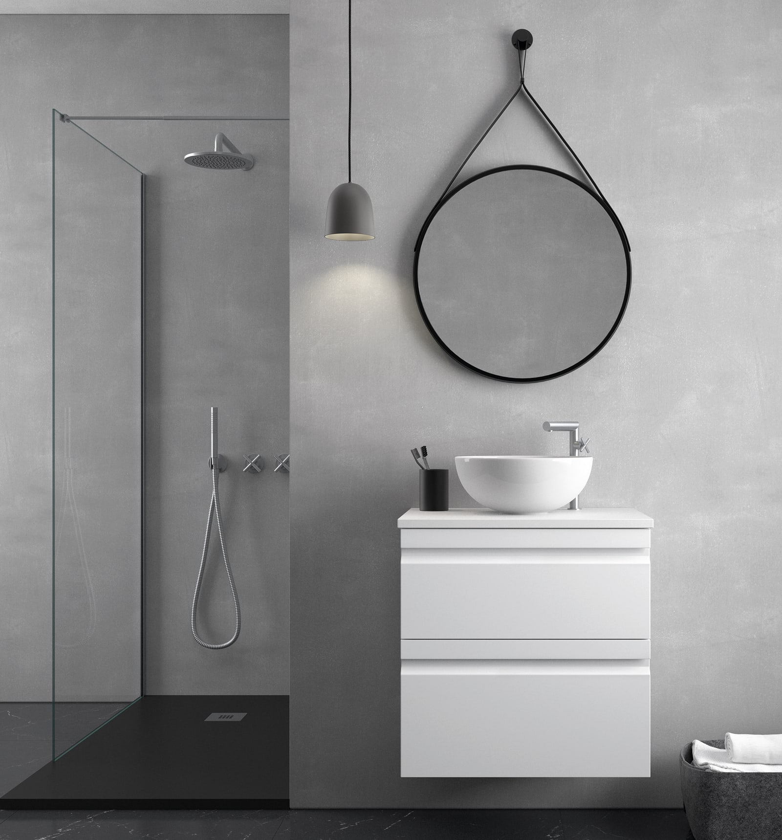 Mueble de baño con encimera de piedra compacta Natalia Avila Dos principal 0