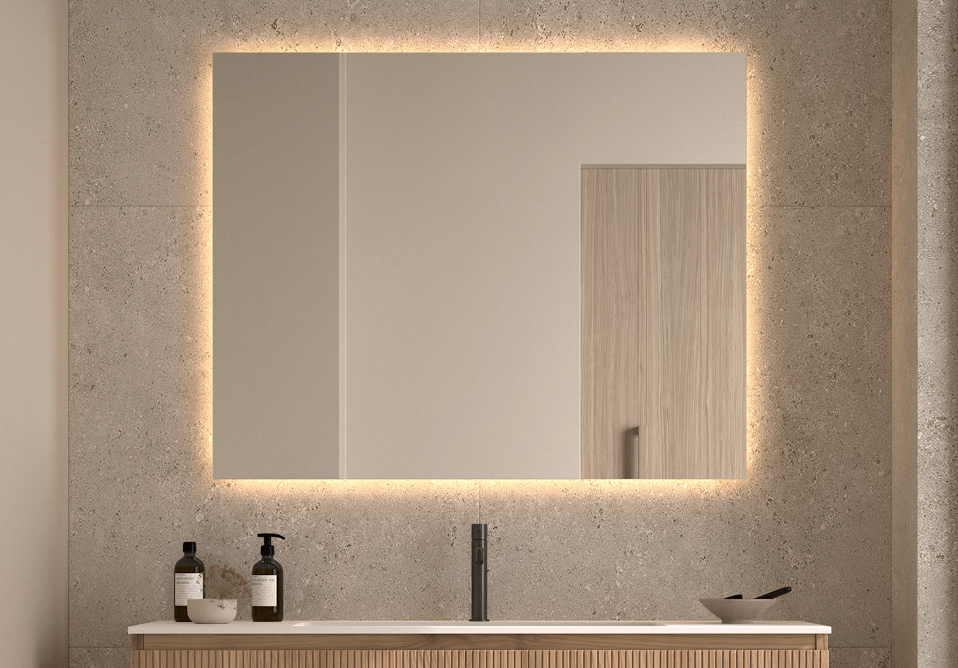 Espejo de baño con luz LED Dune Bruntec principal 0