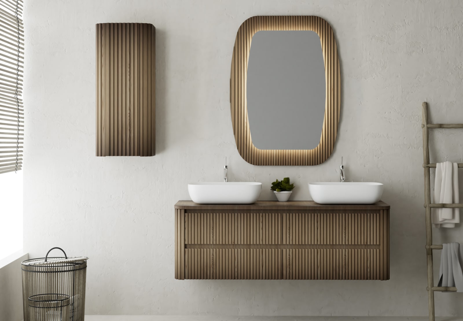 Mueble de baño con encimera de madera maciza Baviera Bruntec principal 0