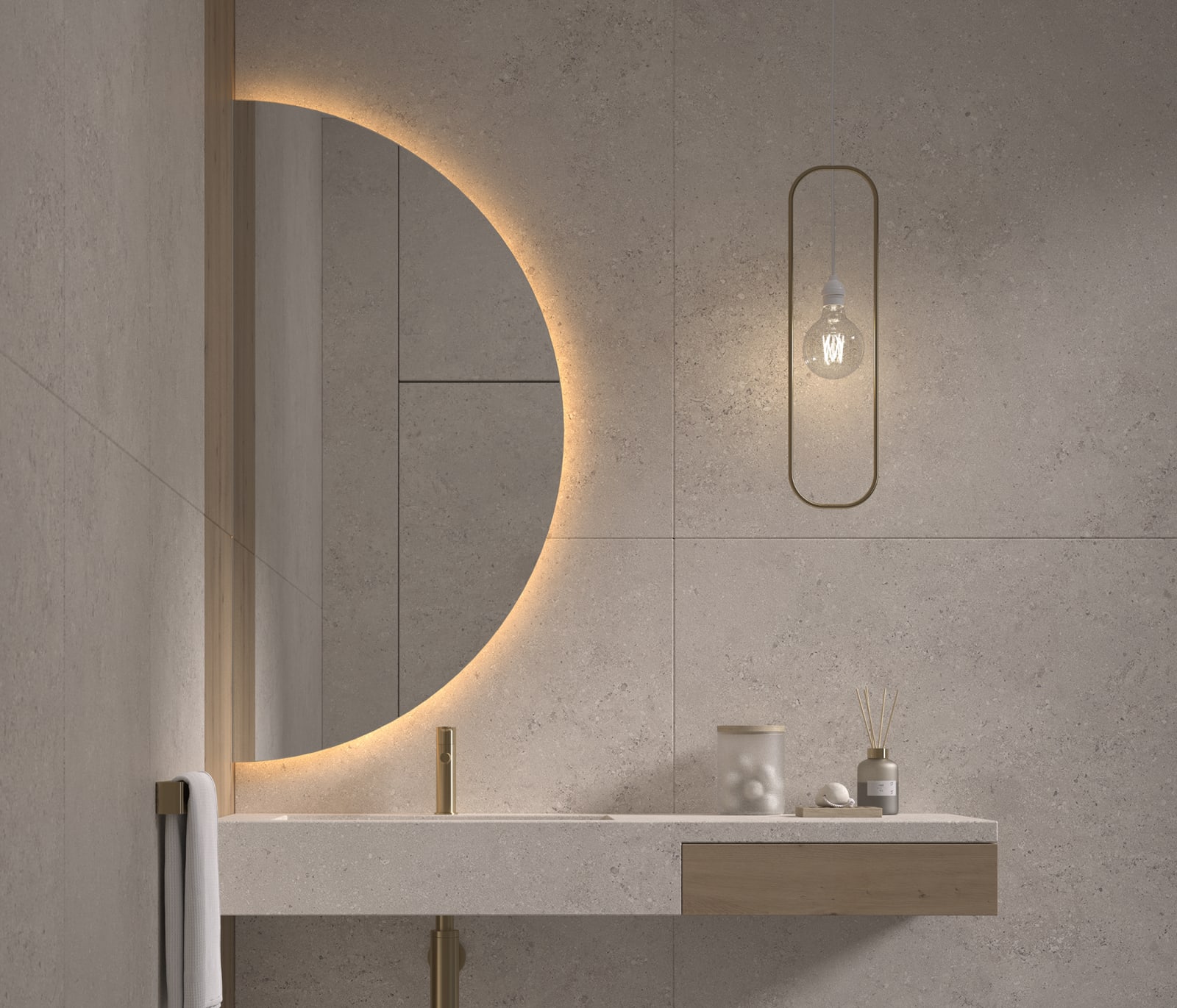 Espejo media luna con luz LED Bonaire 2 de Eurobath principal 0