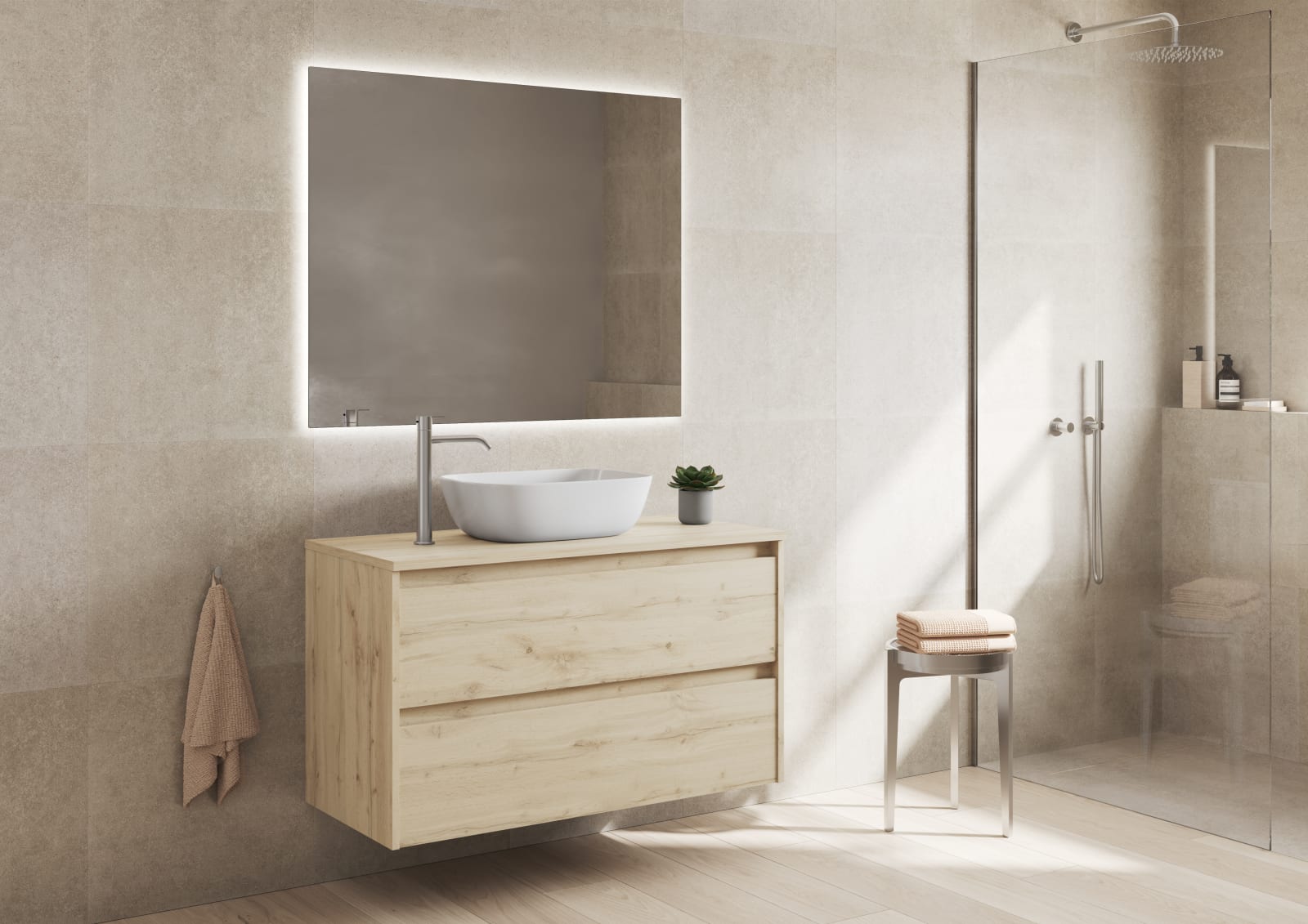 Mueble de baño con encimera de madera Oxford Bruntec principal 0