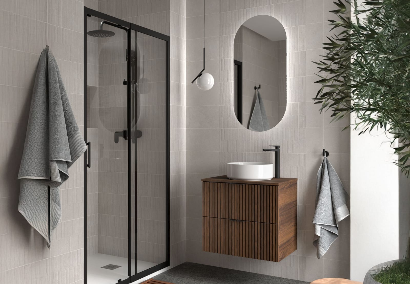 Mueble de baño con encimera de madera Biba Salgar principal 0
