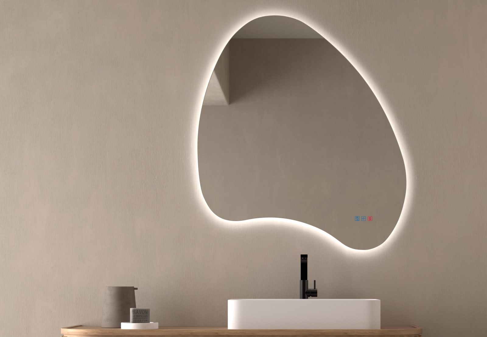Espejo de baño con luz LED Wave Bruntec principal 0