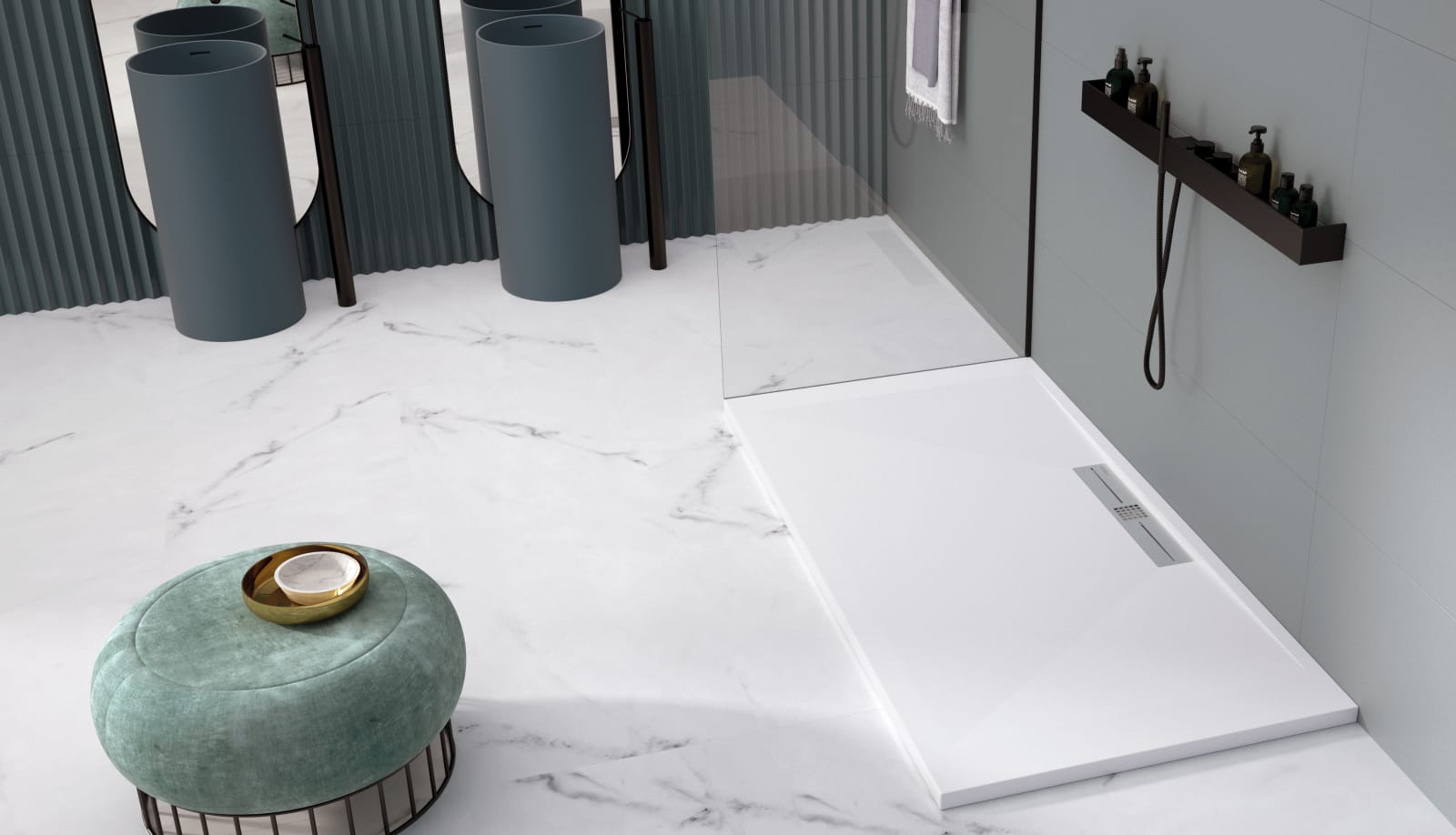 Plato de ducha de resina Design Tiden Bruntec principal 0