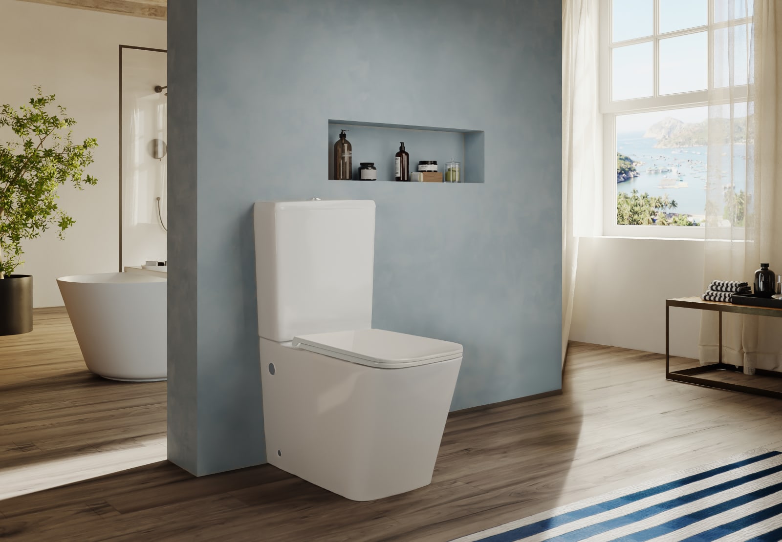 Inodoro compacto Rimless Square Bruntec principal 0