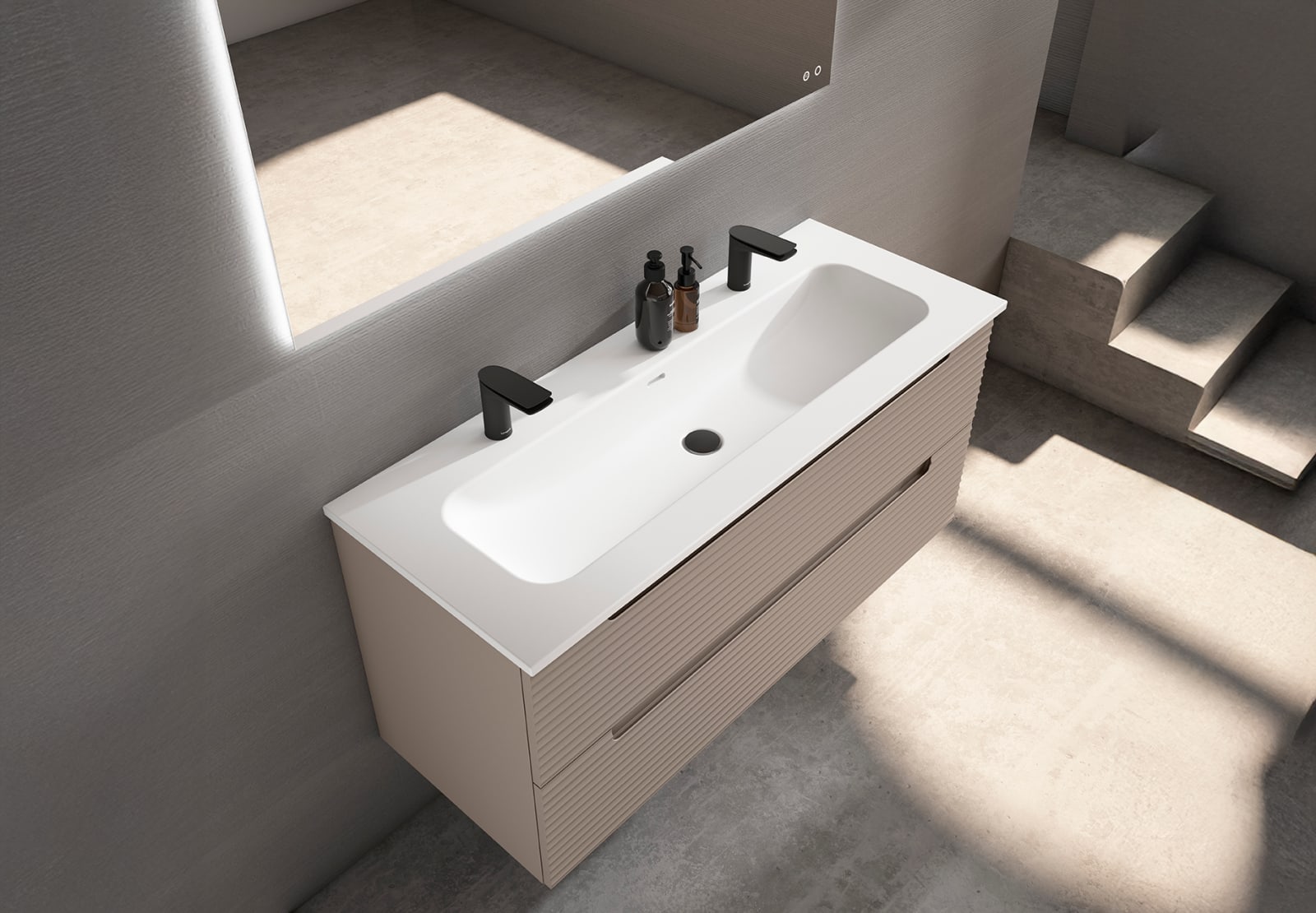 Lavabo encastrado para dos grifos de un seno Idea Viso principal 0
