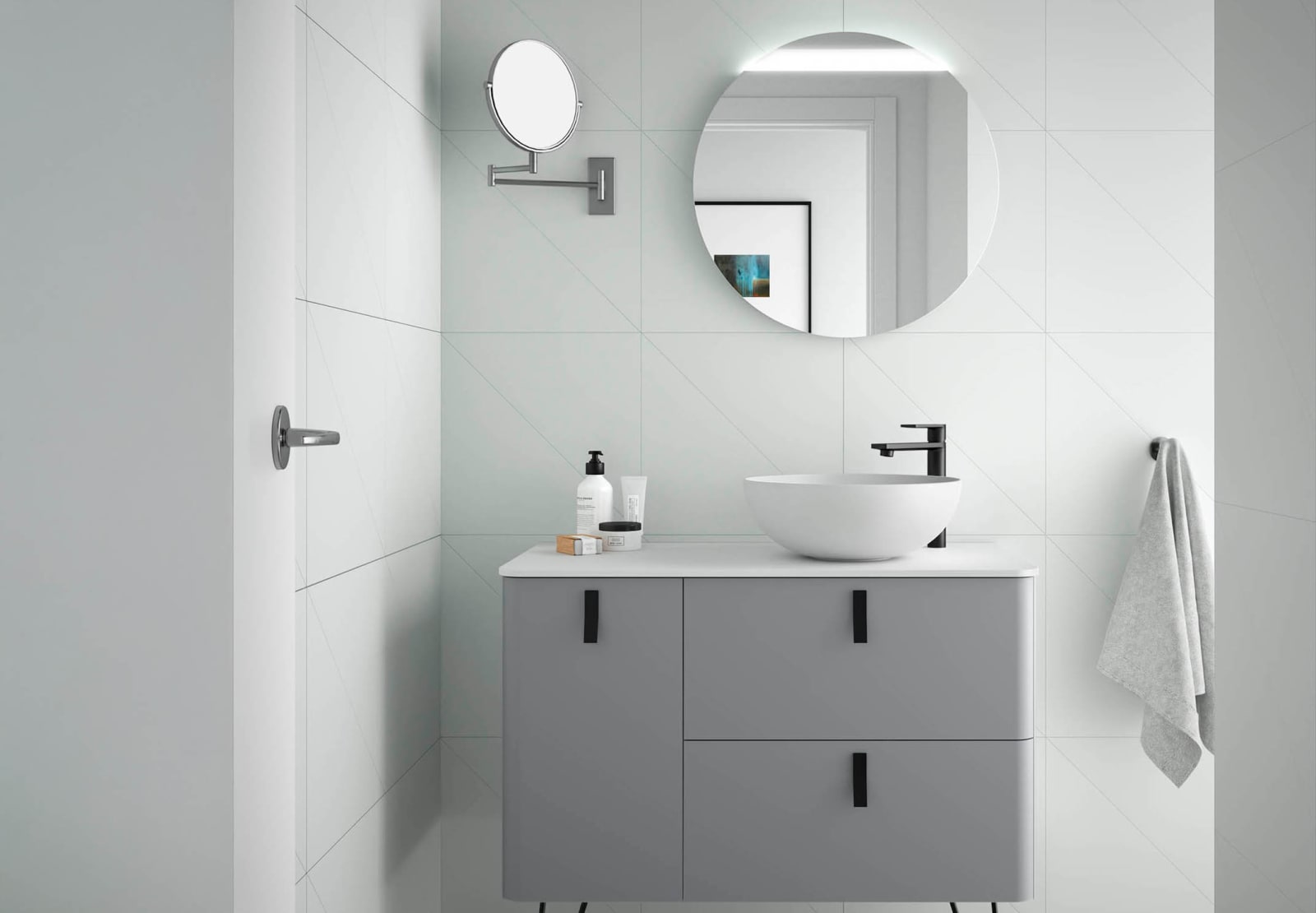 Mueble de baño con encimera solid surface Uniiq Salgar principal 0