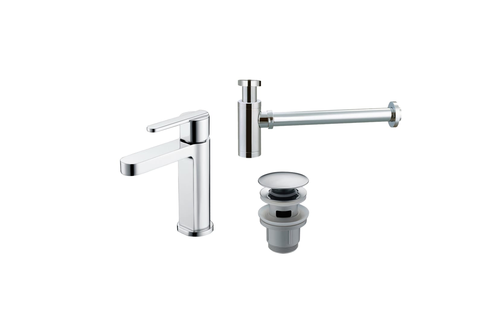 Pack Grifo de lavabo Roma Imex + Válvula click-clack + Sifón principal 0
