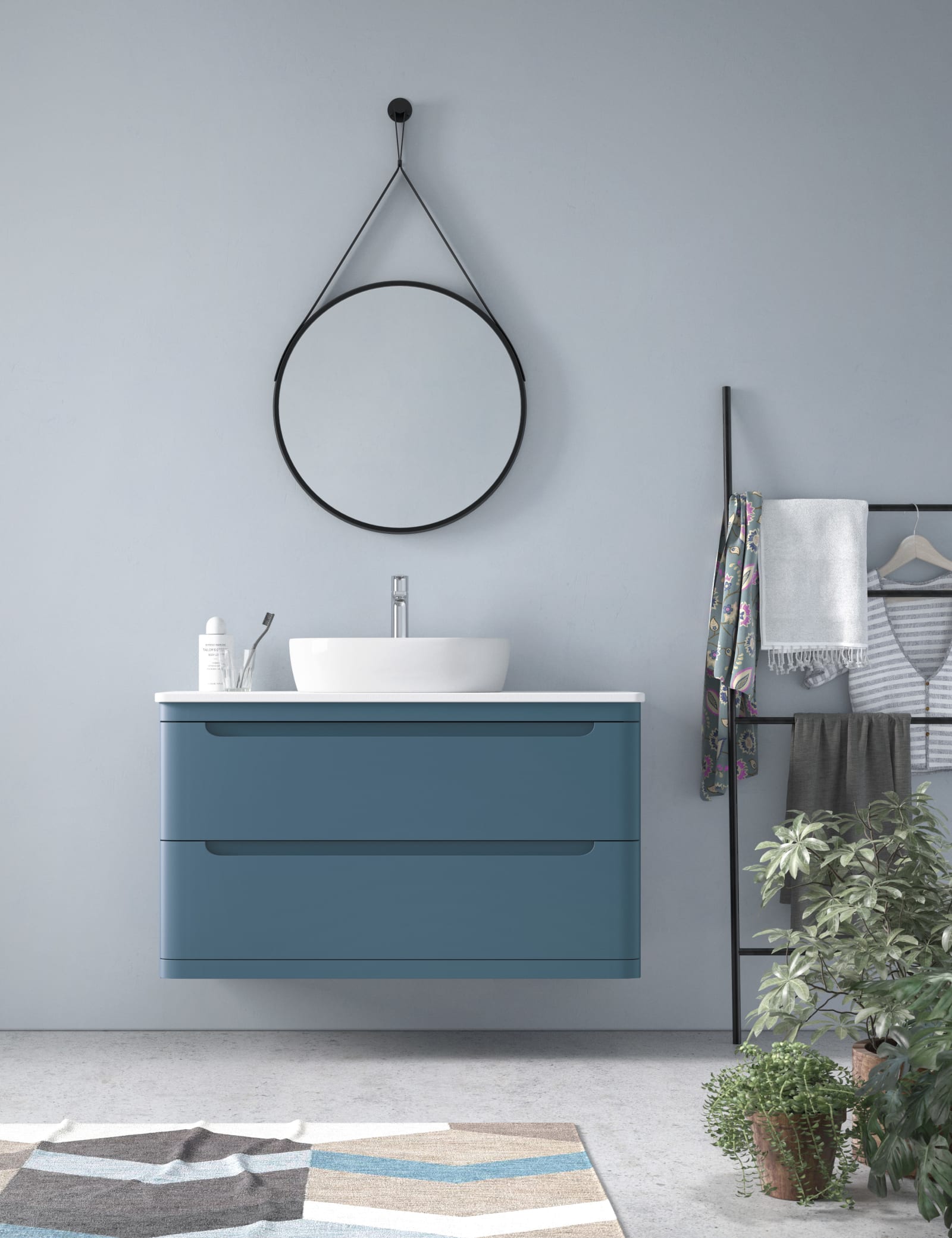 Mueble de baño con encimera de piedra compacta Loop Avila Dos principal 0