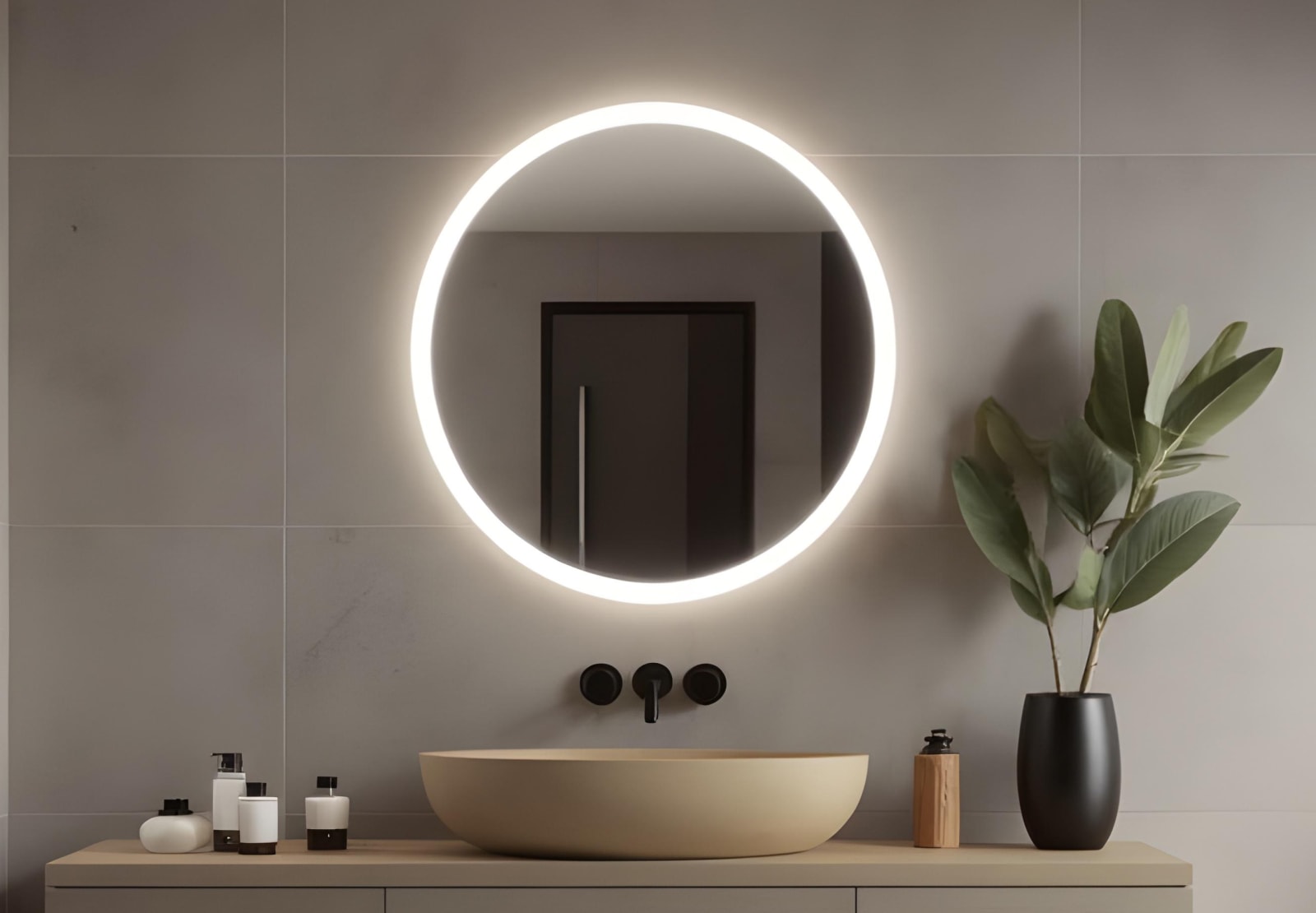 Espejo de baño con luz LED Moon Bruntec principal 0